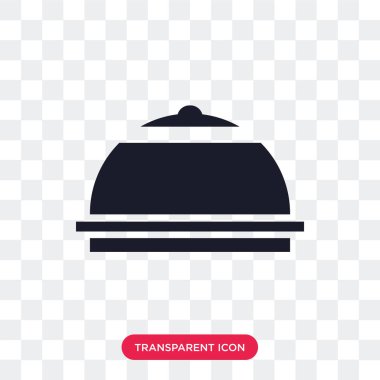 Saydam arka plan üzerinde yemek logosu d izole yemek vektör simgesi