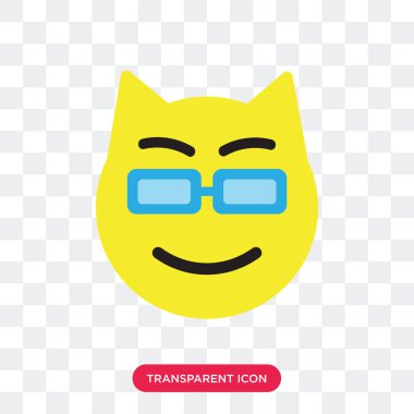 Saydam arka plan üzerinde kedi logo des izole kedi vektör simgesi