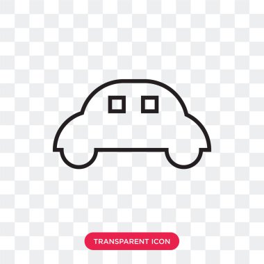 Saydam arka plan üzerinde araba logosu des izole araba vektör simgesi