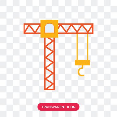 Saydam arka plan üzerinde vinç logo izole vinç vektör simgesi