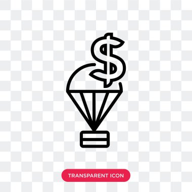 Saydam arka plan üzerinde para logo izole para vektör simgesi