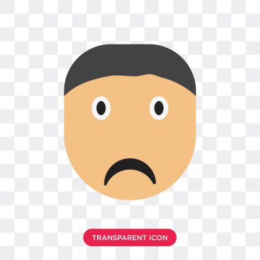 Saydam arka plan üzerinde üzgün sm izole Hüzünlü gülümseme vektör simgesi