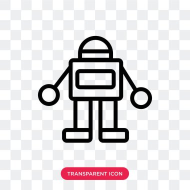 Saydam arka plan üzerinde Robot logo izole robot vektör simgesi