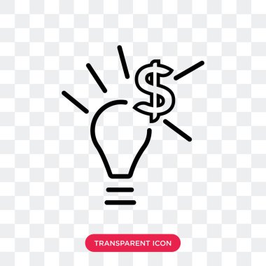 Saydam arka plan üzerinde fikir logosu d izole fikir vektör simgesi