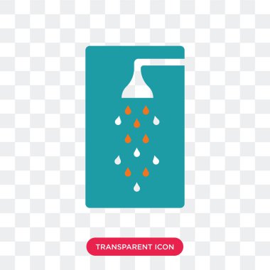 Saydam arka plan üzerinde duş izole lo duş vektör simgesi