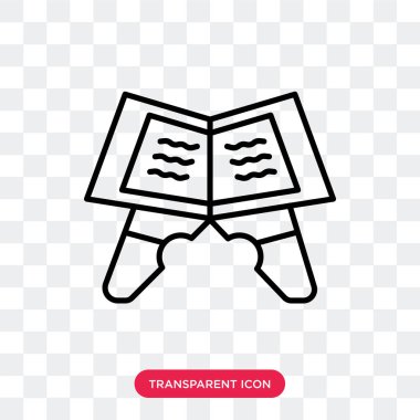 Saydam arka plan üzerinde Kuran'ı logo tasarımı izole Kur'an vektör simgesi