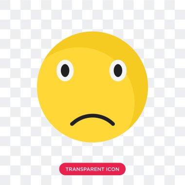 Saydam arka plan üzerinde üzgün sm izole Hüzünlü gülümseme vektör simgesi