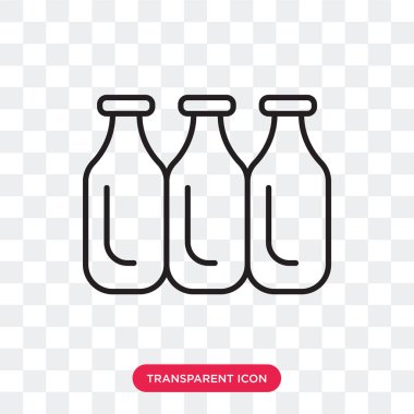 Saydam arka plan üzerinde şişe logo tasarımı izole şişe vektör simgesi