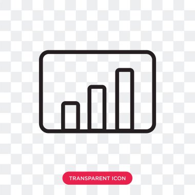 Çubuk grafik vektör simgesi üzerinde şeffaf arka plan, gr izole