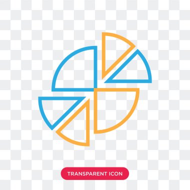 Saydam arka plan üzerinde pasta ch izole pasta grafiği vektör simgesi