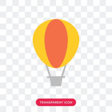 Sıcak hava balon vektör simgesi üzerinde şeffaf arka plan izole, 