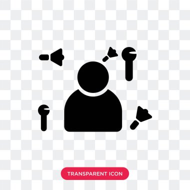 Saydam arka plan üzerinde şovmen izole şovmen vektör simgesi 