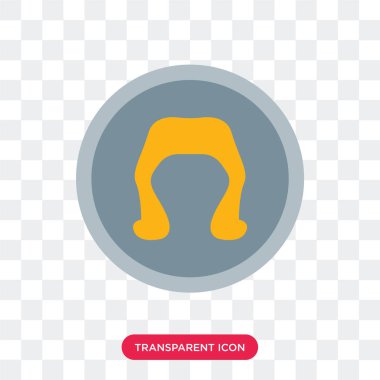 Saydam arka plan üzerinde peruk logo des izole peruk vektör simgesi