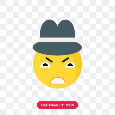 Saydam arka plan üzerinde G izole gangster gülümseme vektör simgesi