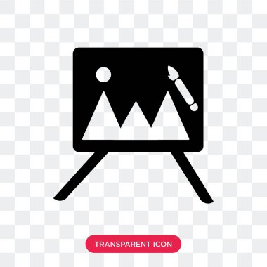 Saydam arka plan üzerinde şövale logo izole şövale vektör simgesi