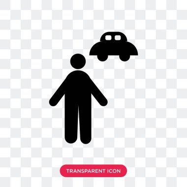 Saydam arka plan üzerinde Chauff izole şoför vektör simgesi