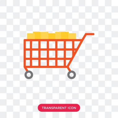 Saydam arka plan üzerinde Sh izole alışveriş sepeti vektör simgesi