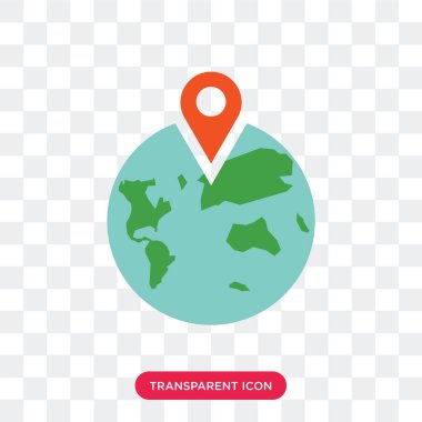 Şeffaf arka plan, harita logo des izole vektör simge göster