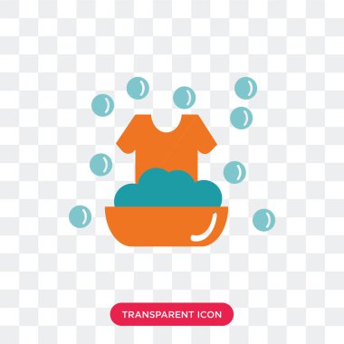 Vektör simgesi üzerinde şeffaf arka plan izole yıkama, çamaşır 