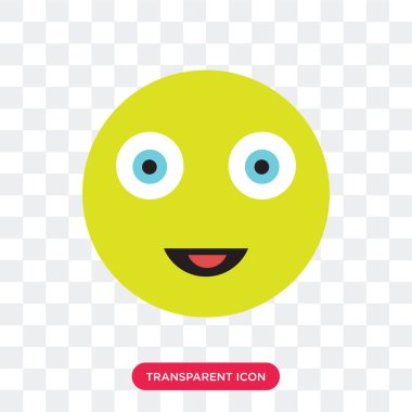 Saydam arka plan üzerinde mutlu logosu izole mutlu vektör simgesi