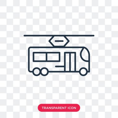 Saydam arka plan üzerinde troleybüs logo tasarımı izole troleybüs vektör simgesi