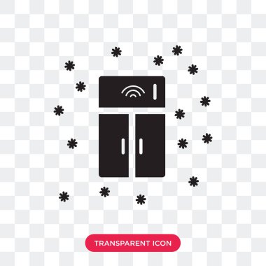 Saydam arka plan üzerinde Sma izole akıllı buzdolabı vektör simgesi