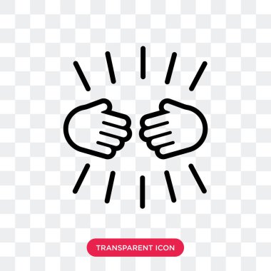 Saydam arka plan üzerinde Handsh izole el sıkışma vektör simgesi