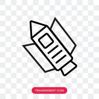 Saydam arka plan üzerinde roket lo izole roket vektör simgesi