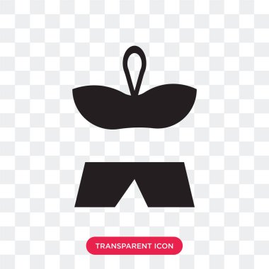 Saydam arka plan üzerinde Bik izole Bikini şekli vektör simgesi