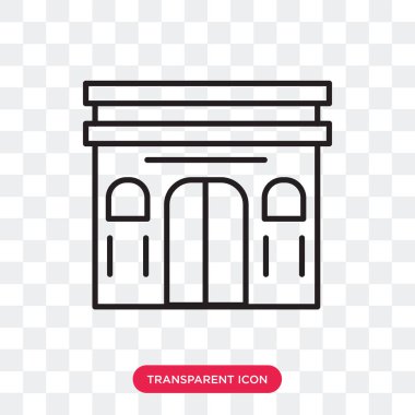 Arc de triomphe vektör simge şeffaf arka plan üzerinde Arc de triomphe logo tasarımı izole