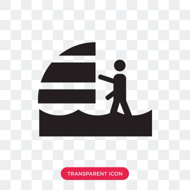 Deniz vektör simgesi üzerinde şeffaf arka plan, izole kazanmak windsurf