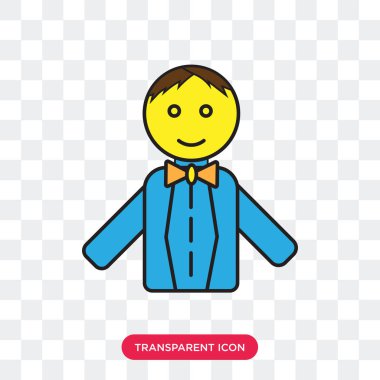 Saydam arka plan üzerinde damat logo izole damat vektör simgesi