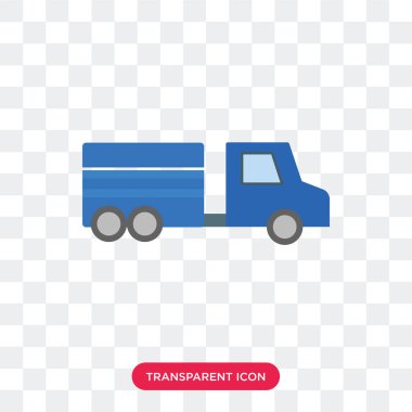 Saydam arka plan üzerinde D izole teslimat kamyonu vektör simgesi