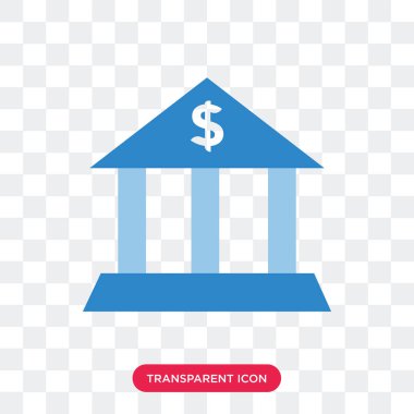 Saydam arka plan üzerinde banka logosu d izole banka vektör simgesi