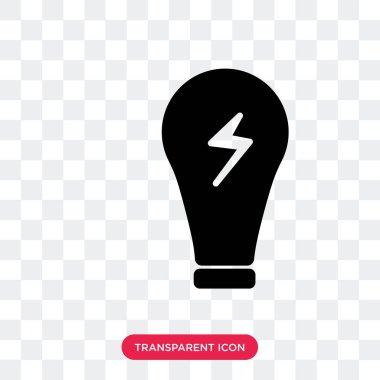 Saydam arka plan üzerinde ışık izole ampul vektör simgesi