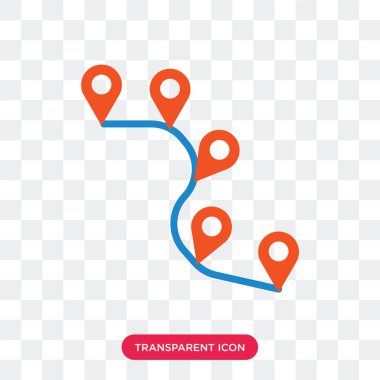 Saydam arka plan üzerinde rota logo izole rota vektör simgesi