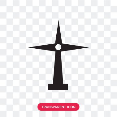 Saydam arka plan üzerinde Windmil izole yel değirmeni vektör simgesi