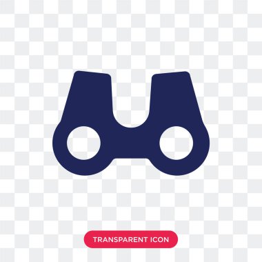 Saydam arka plan üzerinde B izole büyük dürbün vektör simgesi