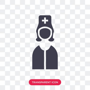 Saydam arka plan üzerinde hemşire logo izole hemşire vektör simgesi