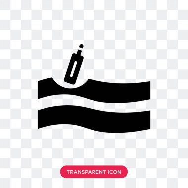 İleti içinde bir şişe On Water vektör simgesi üzerinde saydam izole