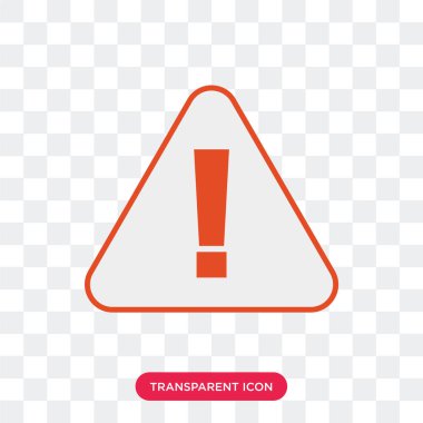 Vektör simgesi üzerinde şeffaf arka plan izole uyarı, uyarı 