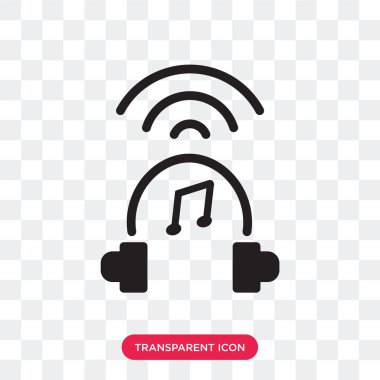 Saydam arka plan üzerinde kulaklık izole kulaklık vektör simgesi 