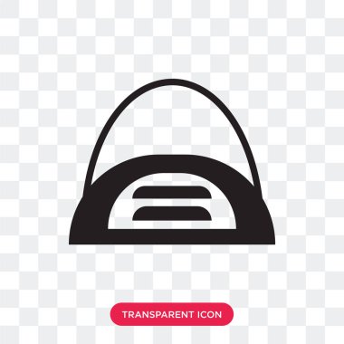 El çantası zarif de vektör simgesi üzerinde şeffaf adam izole