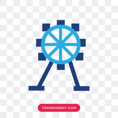 Saydam arka plan üzerinde Fer izole dönme dolap vektör simgesi