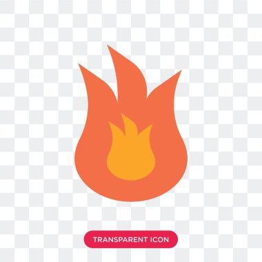 Saydam arka plan üzerinde yangın logosu d izole vektör simgesi ateş