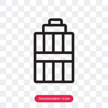 Saydam arka plan üzerinde çöp izole çöp vektör simgesi 