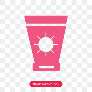 Saydam arka plan üzerinde güneş cr izole güneş krem vektör simgesi