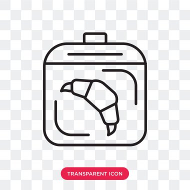 Saydam arka plan üzerinde Croiss izole kruvasan vektör simgesi