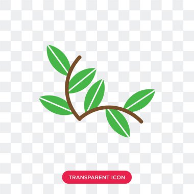 İki yaprakları vektör simgesi üzerinde şeffaf backgr izole olan bitki