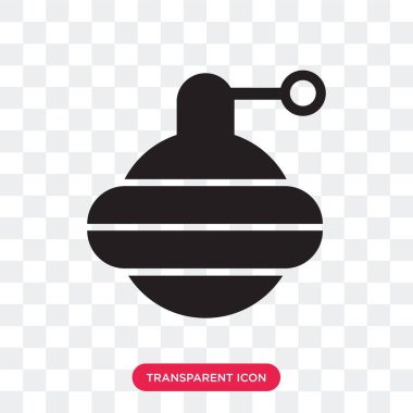 Saydam arka plan üzerinde el bombası izole el bombası vektör simgesi 